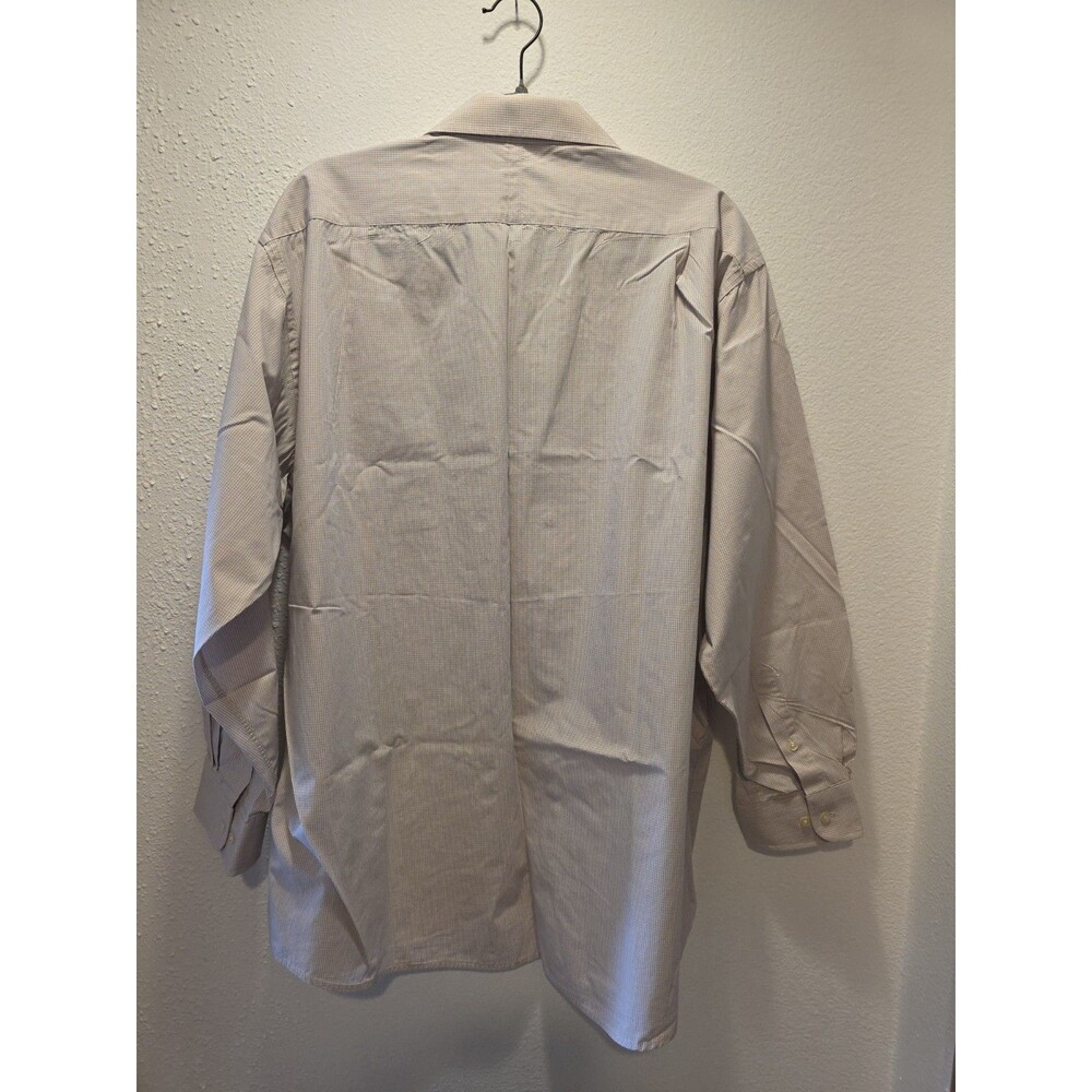 Forsyth Of Canada Cream Checkered Pattern Long Sleeve Dress Shirt Button Down - Picture 2 of 6